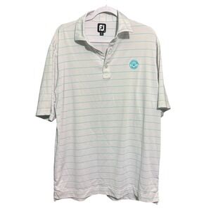 Footjoy Shirt Men's Large Short Sleeve Stripe Golf Polo embroidered Preppy